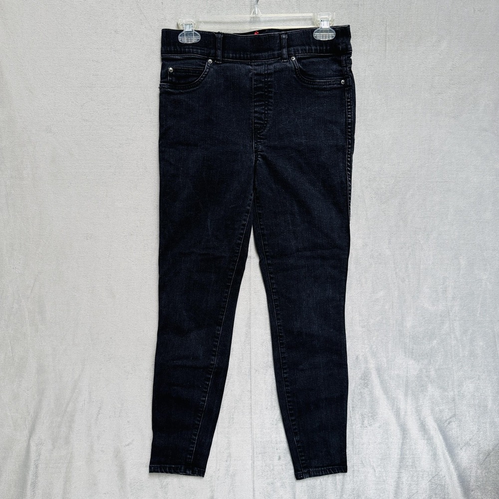 Spanx Jeggings Womens M Gray Charcoal Wash‎ Shaping Pull On Jeans Stretch Denim